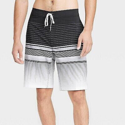 Men's 10" Graves Striped Board Shorts - Goodfellow & Co Charcoal 42