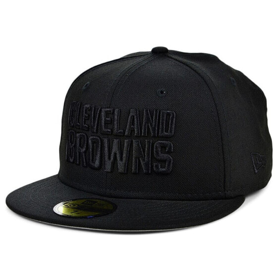 Бейсболка New Era Cleveland Browns Черная на черном 59FIFTY