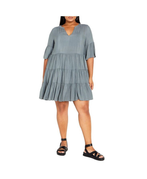 Plus Size Nathalie Notched V Neck Dress