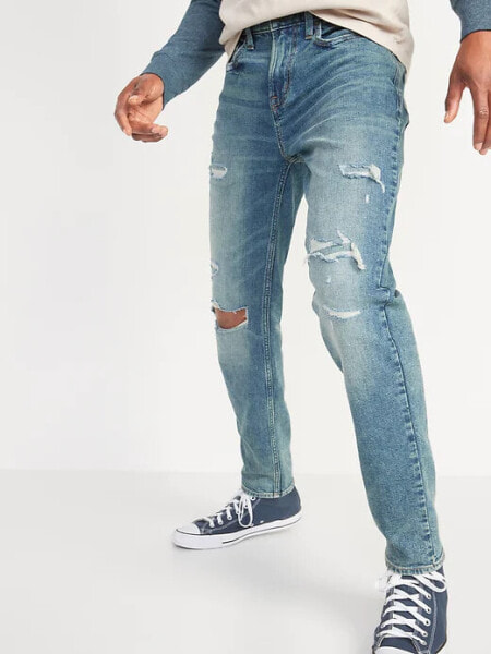 Athletic Taper Ripped Jeans