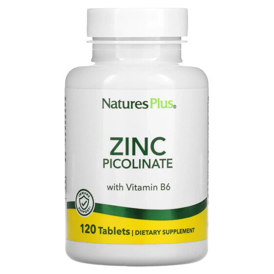Витаминно-минеральный комплекс Цинк Пиколинат с витамином B6, 120 таблеток NaturePlus