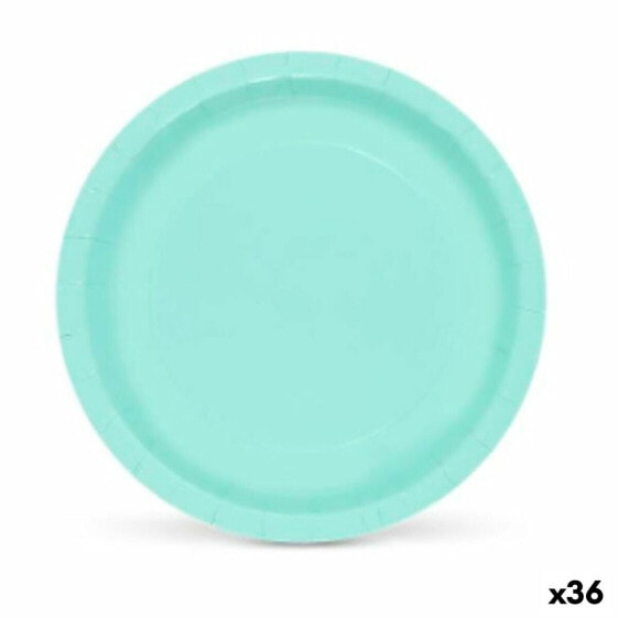 Plate set Algon Aquamarine Disposable Cardboard 20 x 20 x 1,5 cm (36 Units)