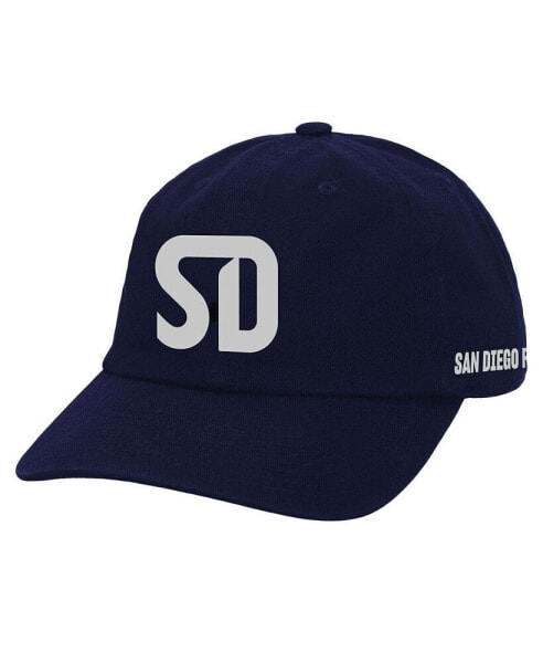 Men's and Women's Navy San Diego FC Monogram Adjustable Dad Hat