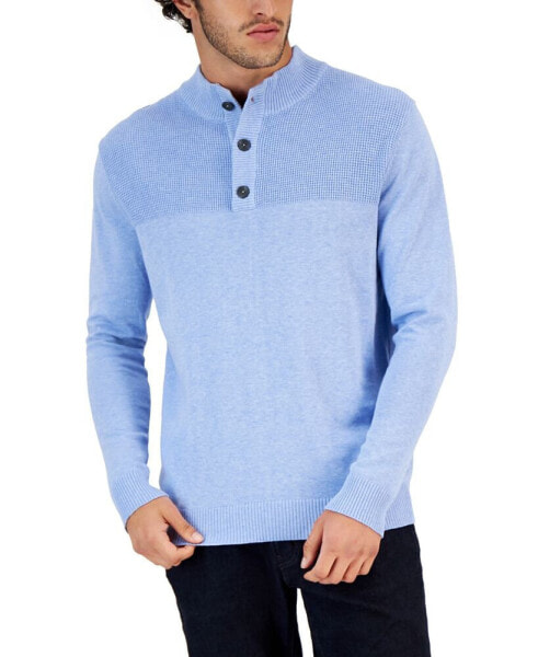 Men's Button Mock Neck Sweater, Created for Macy's