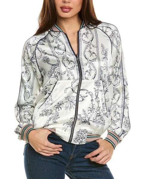 Johnny Was Tranquil Silk-Blend Bomber Jacket Women's