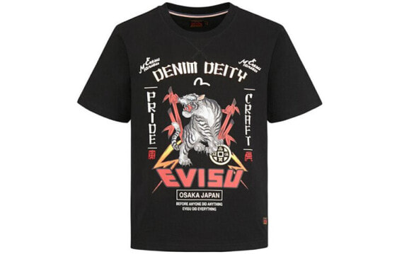 EVISU 寅虎图案T恤 男款 黑色 / Футболка EVISU T featured_tops 2ESHTM0TS537XX