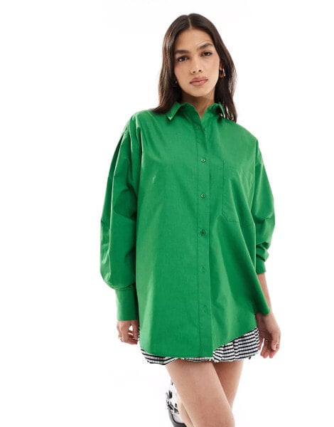 ASOS DESIGN oversized shirt in green