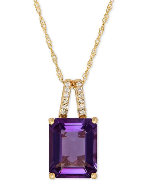 Macy's amethyst (2-9/10 ct. t.w.) and Diamond Accent Pendant Necklace in 14k Rose Gold