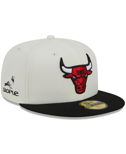 Men's New Era x Cream, Black Chicago Bulls NBA x Staple Two-Tone 59FIFTY Fitted Hat