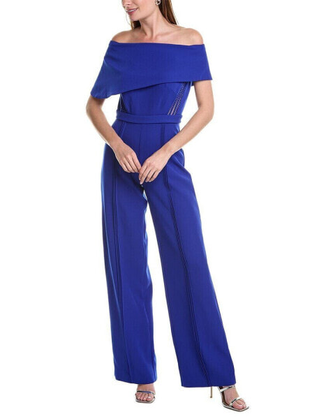 Rene Ruiz Off-The-Shoulder Jumpsuit Women's Blue 12