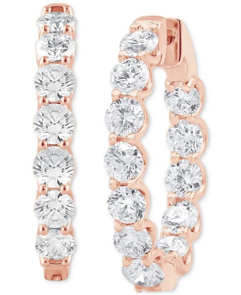 Lab Grown Diamond In & Out Hoop Earrings (10 ct. t.w.) in 14k White, Yellow or Rose Gold