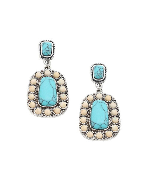 Women's Blue Stone Drop Earrings