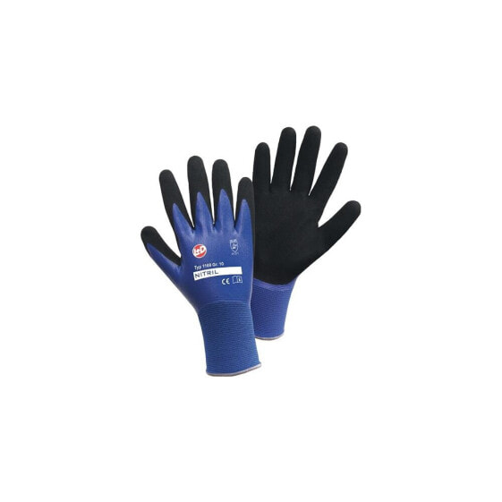 Leipold+döhle Handschuhe Nitril Aqua Größe 10 blau/schwarz EN 388 PSA-Kategorie II, VE: 12 Paar