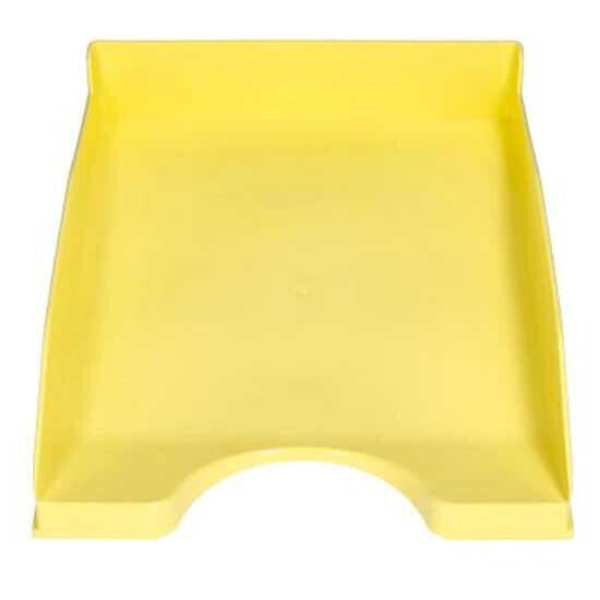 Q-CONNECT Plastic table tray opaque pastel yellow 240x70x340 mm