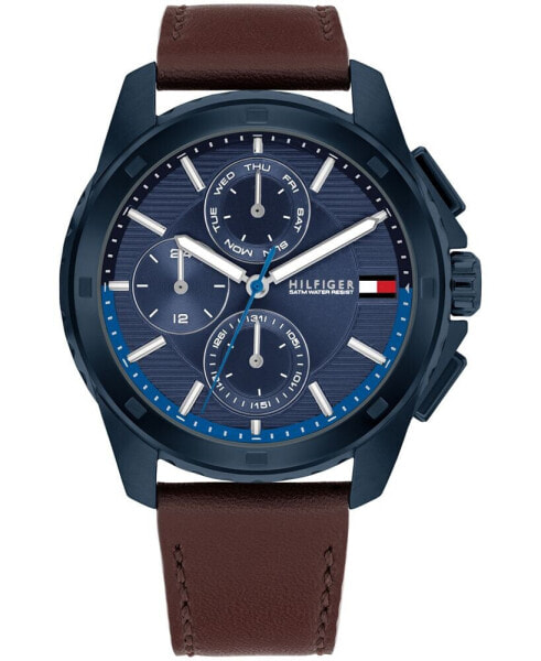 Часы Tommy Hilfiger Quartz Brown Leather Watch 44mm