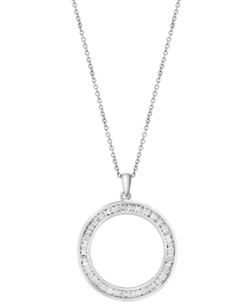 EFFY® Diamond Baguette Open Circle 18" Pendant Necklace (1-1/20 ct. t.w.) in 14k White Gold