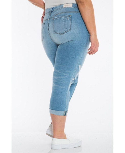 Plus Size Mid Rise Boyfriend Jeans