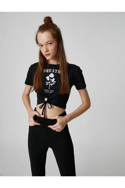 Футболка Koton Crop Printed Window Tee