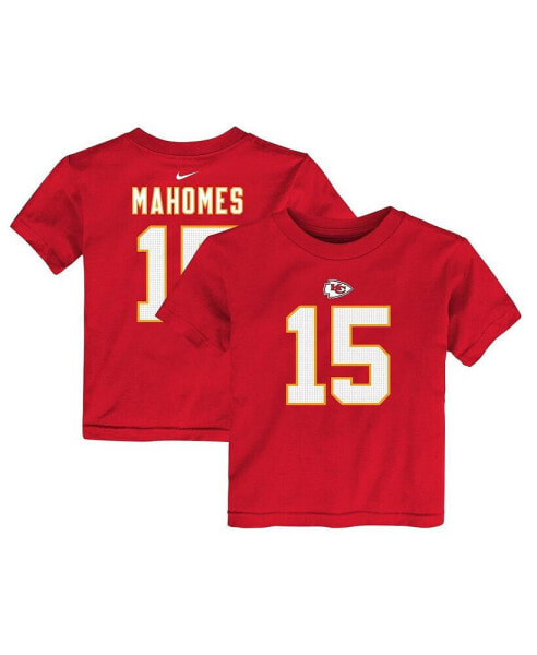 Toddler Boys and Girls Patrick Mahomes Red Kansas City Chiefs Player Name and Number T-shirt