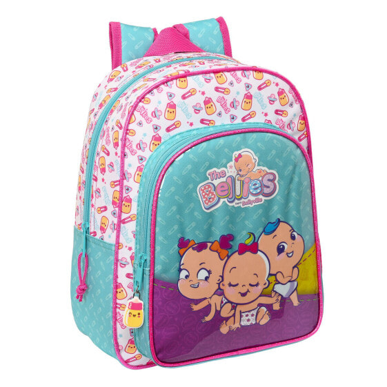 School Bag The Bellies 26 x 34 x 11 cm Purple Turquoise White