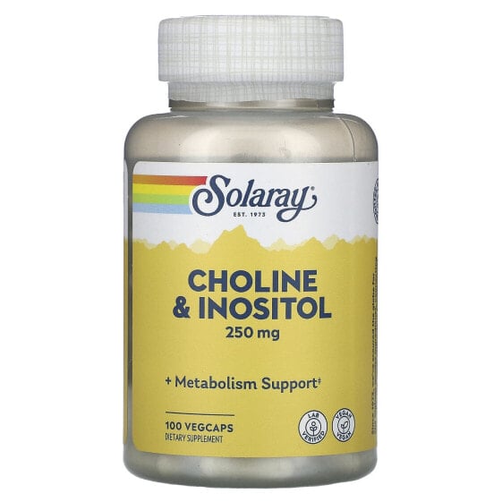 Витаминно-минеральный комплекс SOLARAY Choline & Inositol, 250 мг, 100 капсул, Здоровье > Витамины и БАДы > Витамины и минералы > Минералы и микроэлементы