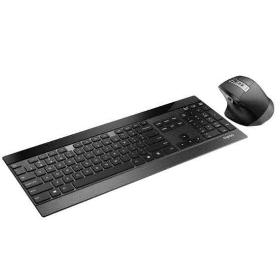 Rapoo 9900m - Full-size (100%) - Membrane - QWERTZ - Black - Mouse included