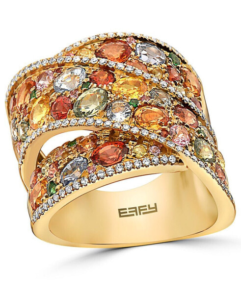 Кольцо EFFY eFFY® Multi-Gemstone & Diamond Crossover