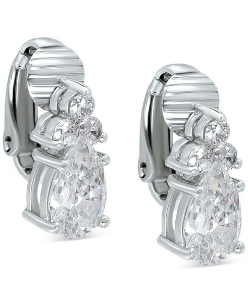 Cubic Zirconia Pear-Shape Clip-On Stud Earrings, Created for Macy's