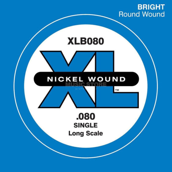 D'Addario Bass Single String XLB080 XL Nickel Wound