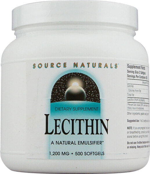 Лецитин Source Naturals - 1200 мг - 500 мягких таблеток