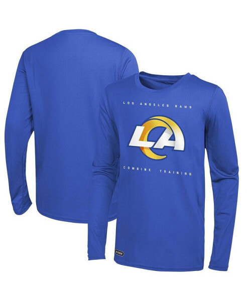 Men's Royal Los Angeles Rams Side Drill Long Sleeve T-Shirt