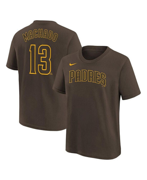 Big Boys Manny Machado Brown San Diego Padres Home Player Name and Number T-shirt