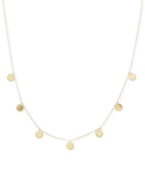 Polished Disc Dangle 18" Statement Necklace in 10k Gold