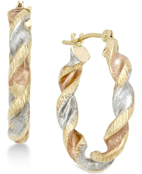 Серьги Macy's Satin Twist Hoop  Gold