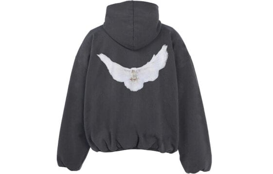 YEEZY x Gap x Balenciaga 三方联名款 Dove Hoodie Logo印花动物图案连帽套头宽松夹绒卫衣 男女同款 秋季 黑色 / Худи YEEZY x Gap x Balenciaga Dove Hoodie Logo SS22-123