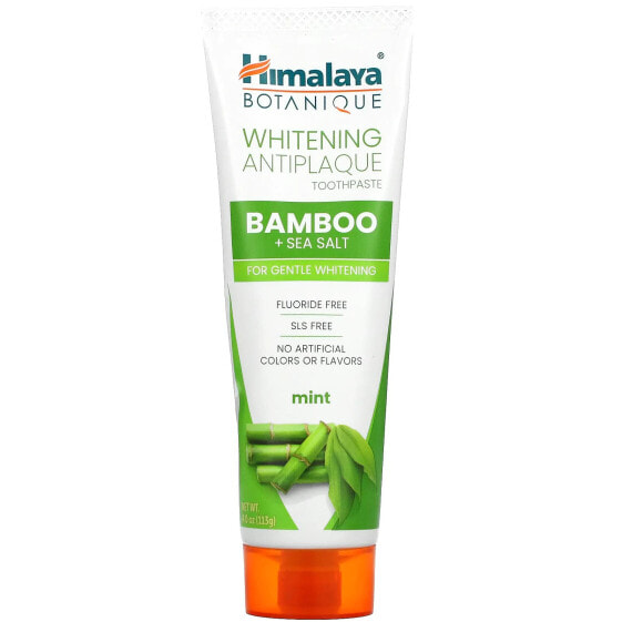 Whitening Antiplaque Toothpaste, Bamboo + Sea Salt, Mint, 4 oz ( 113 g)