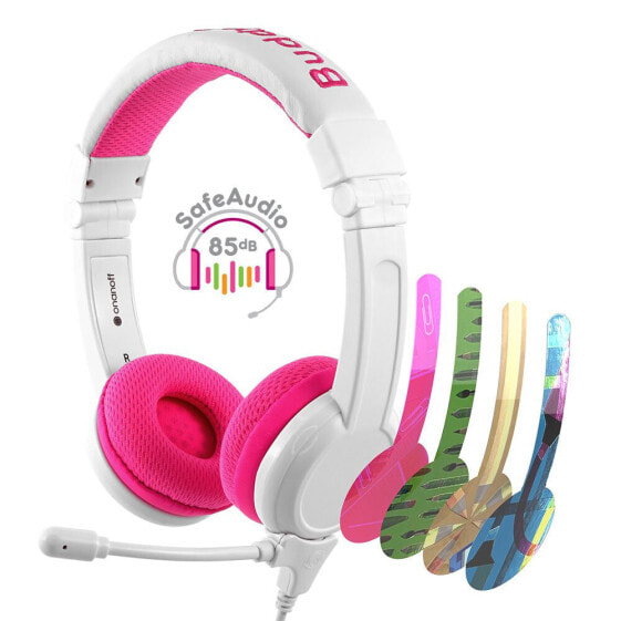 BuddyPhones Kopfhörer für Kinder| Homeschooling| Pink