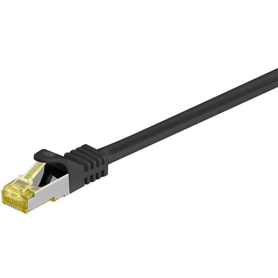Wentronic RJ45 Patch Cord CAT 6A S/FTP (PiMF) - 500 MHz - with CAT 7 Raw Cable - black - 1.5m - 1.5 m - Cat7 - S/FTP (S-STP) - RJ-45 - RJ-45