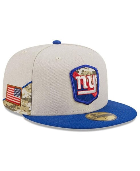 Men's Stone, Royal New York Giants 2023 Salute To Service 59FIFTY Fitted Hat