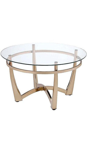 Orlando II Coffee Table in Champagne & Clear Glass