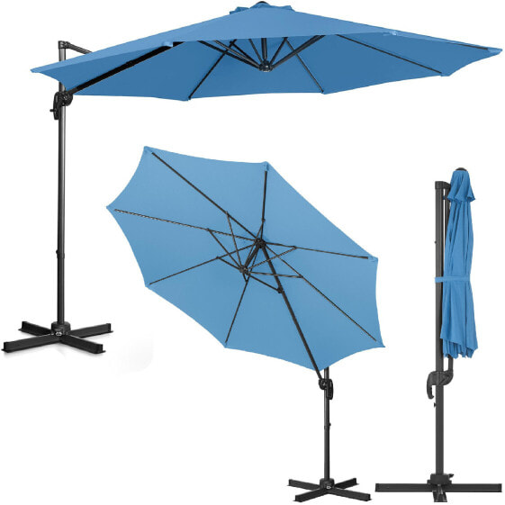 Садовый зонт Uniprodo Parasol ogrodowy uchylny okrągły śр. 300 см Niebiesкий