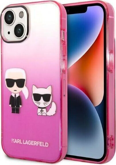 Karl Lagerfeld Etui Karl Lagerfeld do iPhone 14 Plus 6,7" hardcase różowy/pink Gradient Ikonik Karl & Choupette