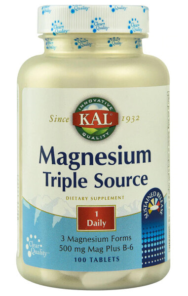 KAL Magnesium Triple Source Sustained Release Добавка с  с пролонгированным высвобождением магния 500 мг  100 таблеток