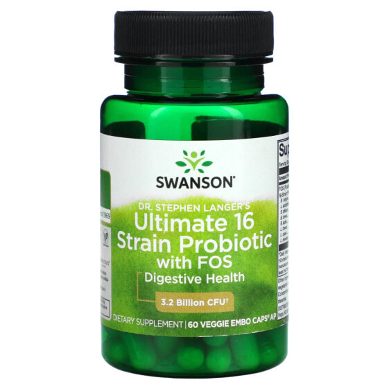 Ultimate 16 Strain Probiotic With FOS, 3.2 Billion CFU, 60 Veggie EMBO Caps AP