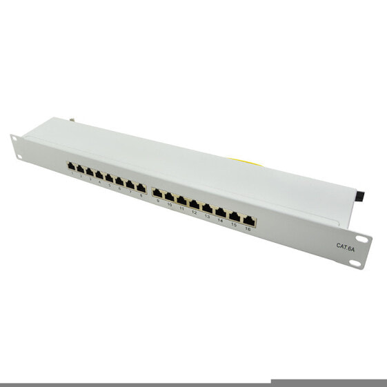 LogiLink NP0075 - 10 Gigabit Ethernet - RJ-45 - Cat6a - Grey - Metal - 1U