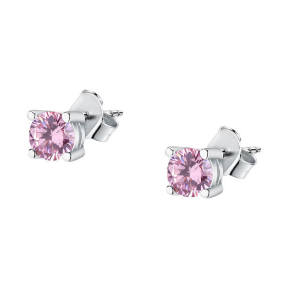 Silver earrings with pink zircons Silver LPS01AWV15