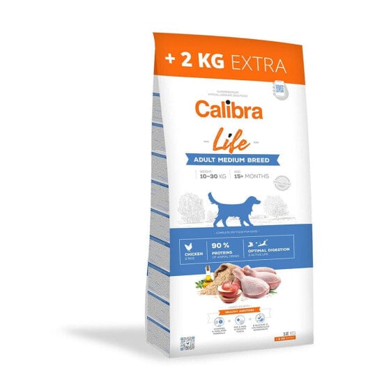 CALIBRA Life Adult Medium Breed Chicken 12kg+2kg Dog Food