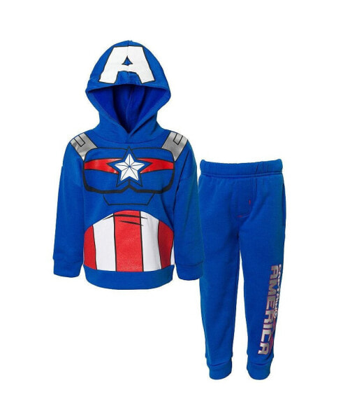 Boys Spider-Man Avengers Fleece Cosplay Pullover Hoodie and Jogger Pants Outfit Set to (2T - 18-20)