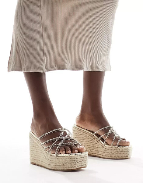 Simmi London Sand embellished espadrille in gold