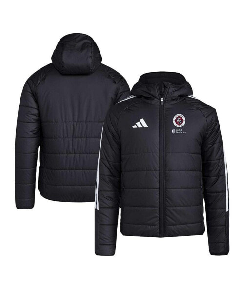 Men's Black New England Revolution Tiro 24 Full-Zip Winter Hoodie Jacket